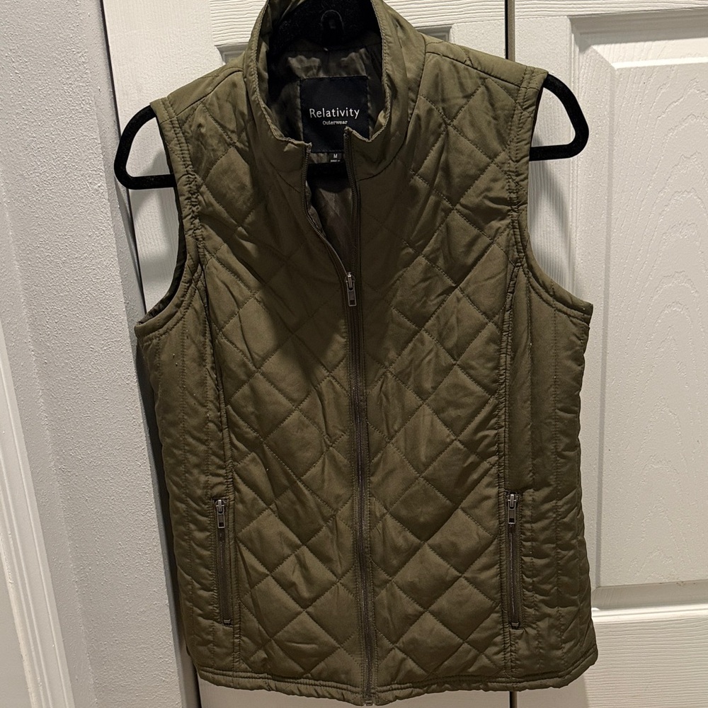 Relativity Khaki Quilted Vest